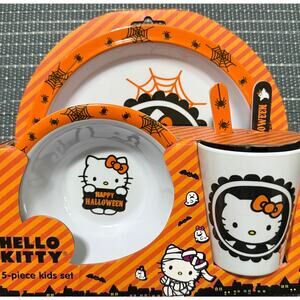NEW | Hello Kitty | 5-Piece Kids' Dinnerware Halloween Theme Sets
